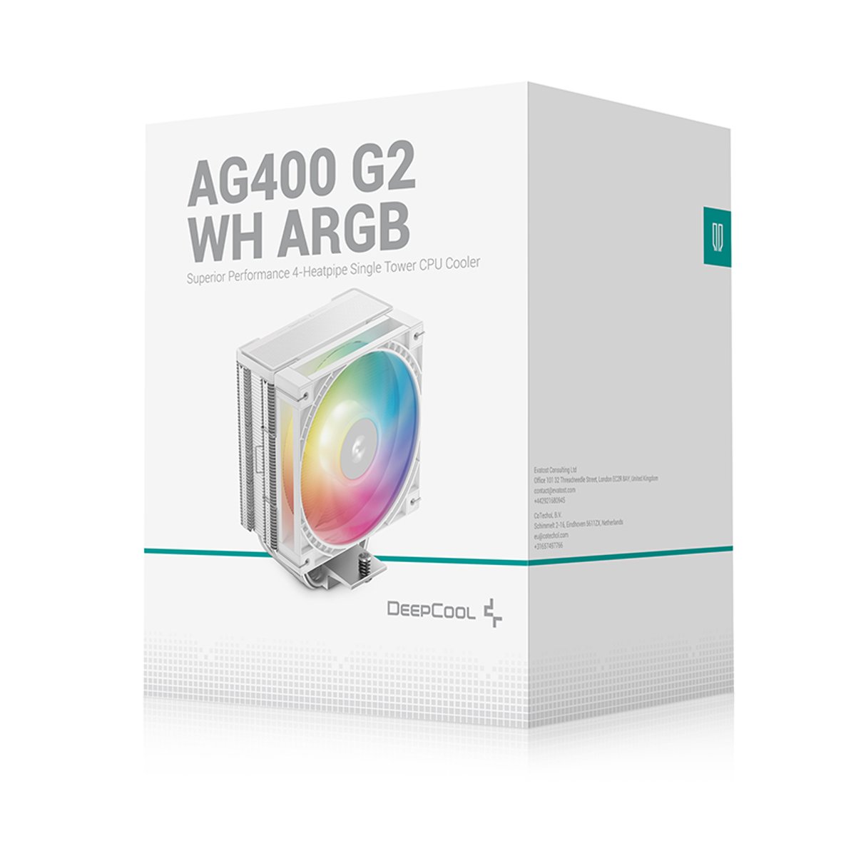 DeepCool AG400 G2 ARGB 單塔式風冷散熱器(白色)