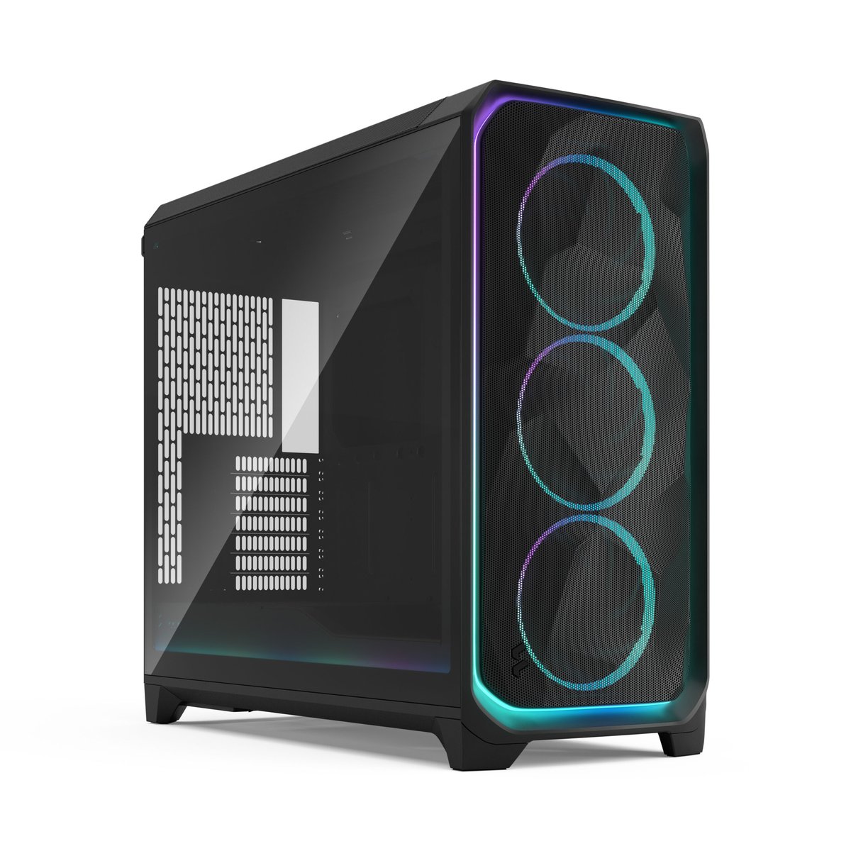 Fractal Design Meshify 3 XL E-ATX 機箱(FD-C-MES3X-03)(前面板環繞燈光-ARGB風扇-黑色-暗塗層鋼化玻璃)