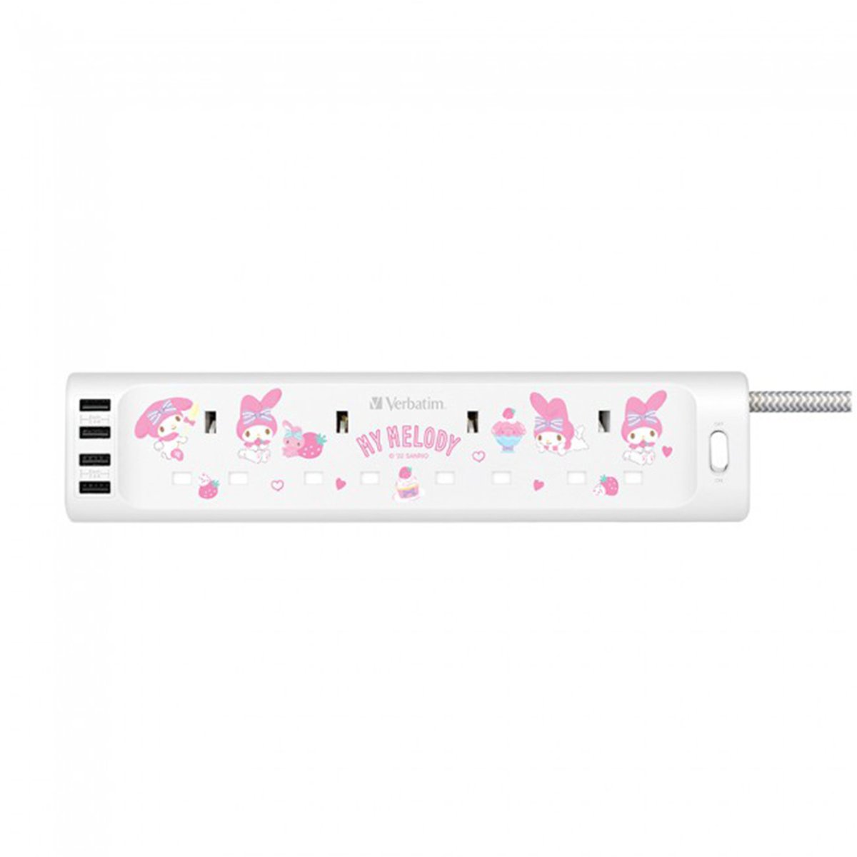 動漫工房 Sanrio Characters 四個插孔+四個USB口 拖板(My Melody)