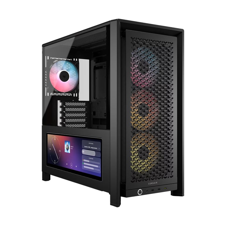 Corsair FRAME 4000D LCD RS ARGB Premium ATX中塔機箱 | 支援背插主板(14.5吋LCD+ARGB風扇-黑色)