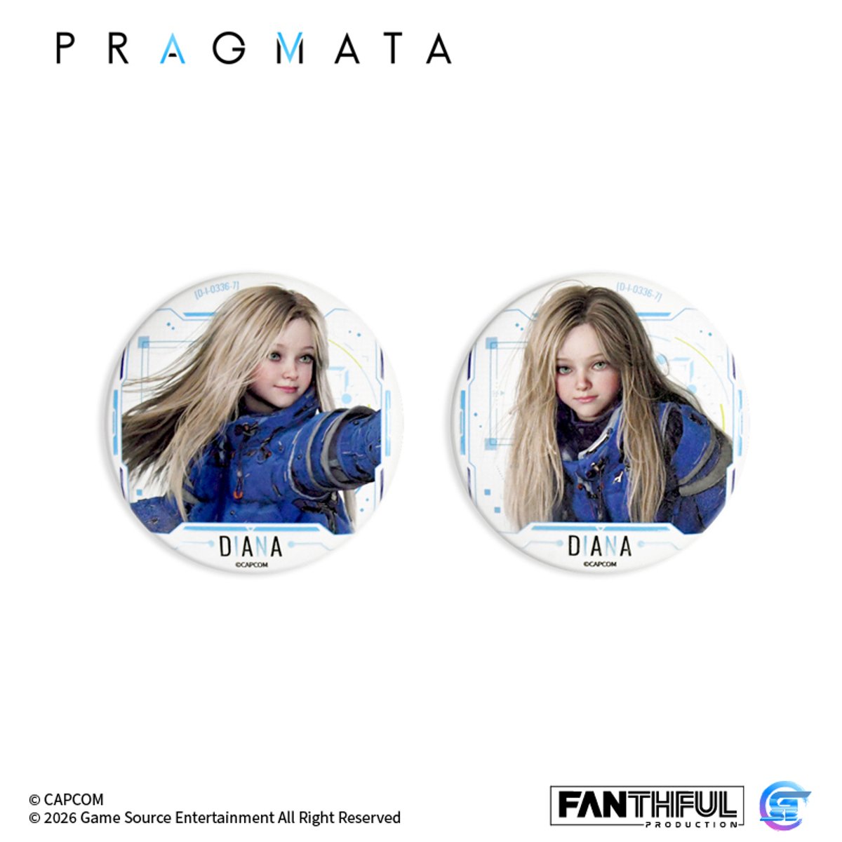 Fanthful《人機迷網》Pragmata 周邊(馬口鐵徽章套裝(2枚/套))