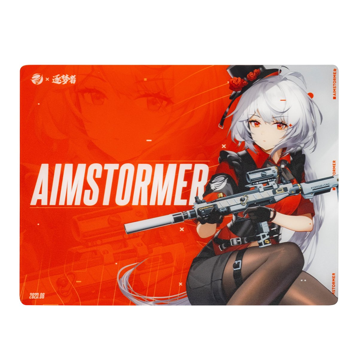 Dream Gamer x Aimstormer 浮 控制型玻璃滑鼠墊(紅-350x300)