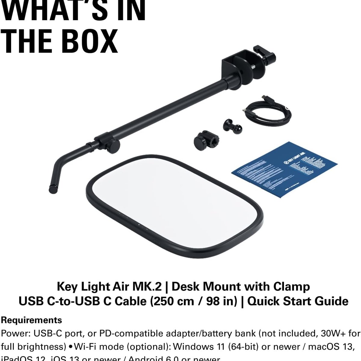 Elgato Key Light Air MK.2 桌夾式連支架補光燈