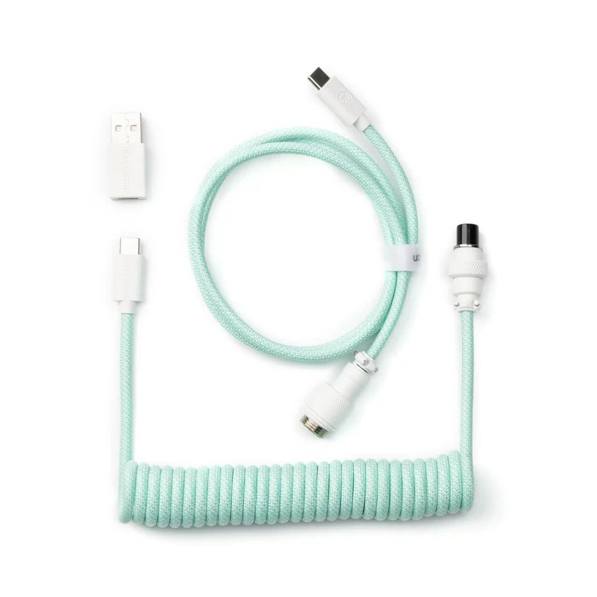 Keychron 定制編織USB-C捲線 (Cab-18)(薄荷綠)