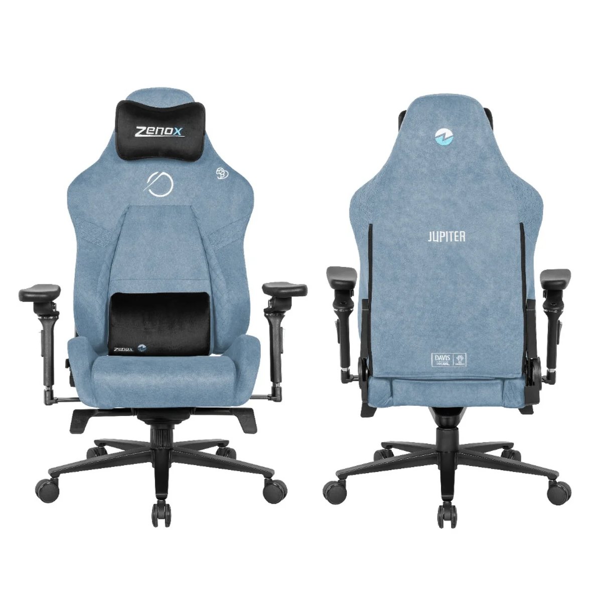 C256E Zenox Jupiter MK-2 人體工學高背電競椅(5D 扶手)(Davis Fabrics/Jay Blue)