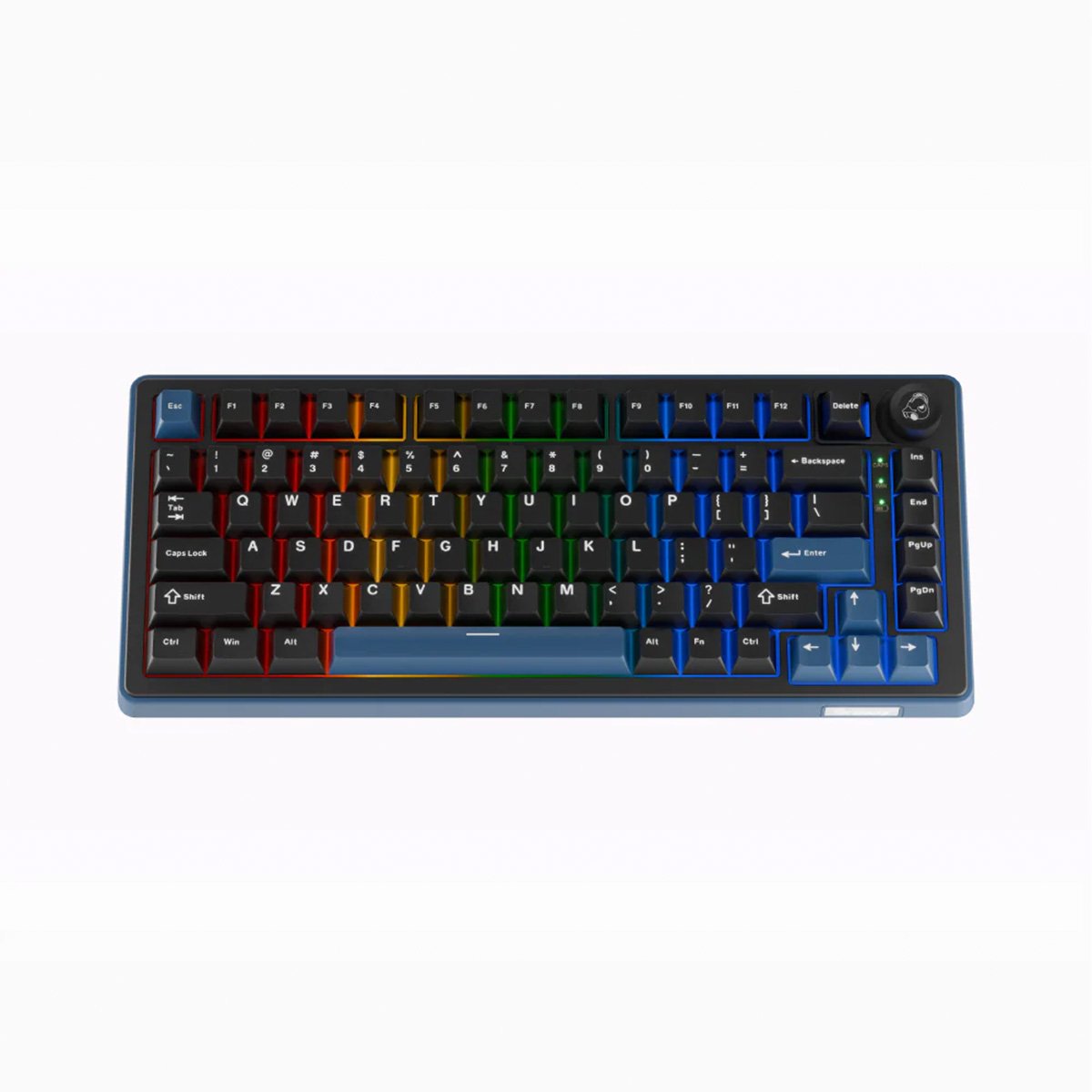 Ducky OK-M 熱插拔 RGB 雙模無線機械鍵盤(KTT Tactile-83鍵-黑藍色)