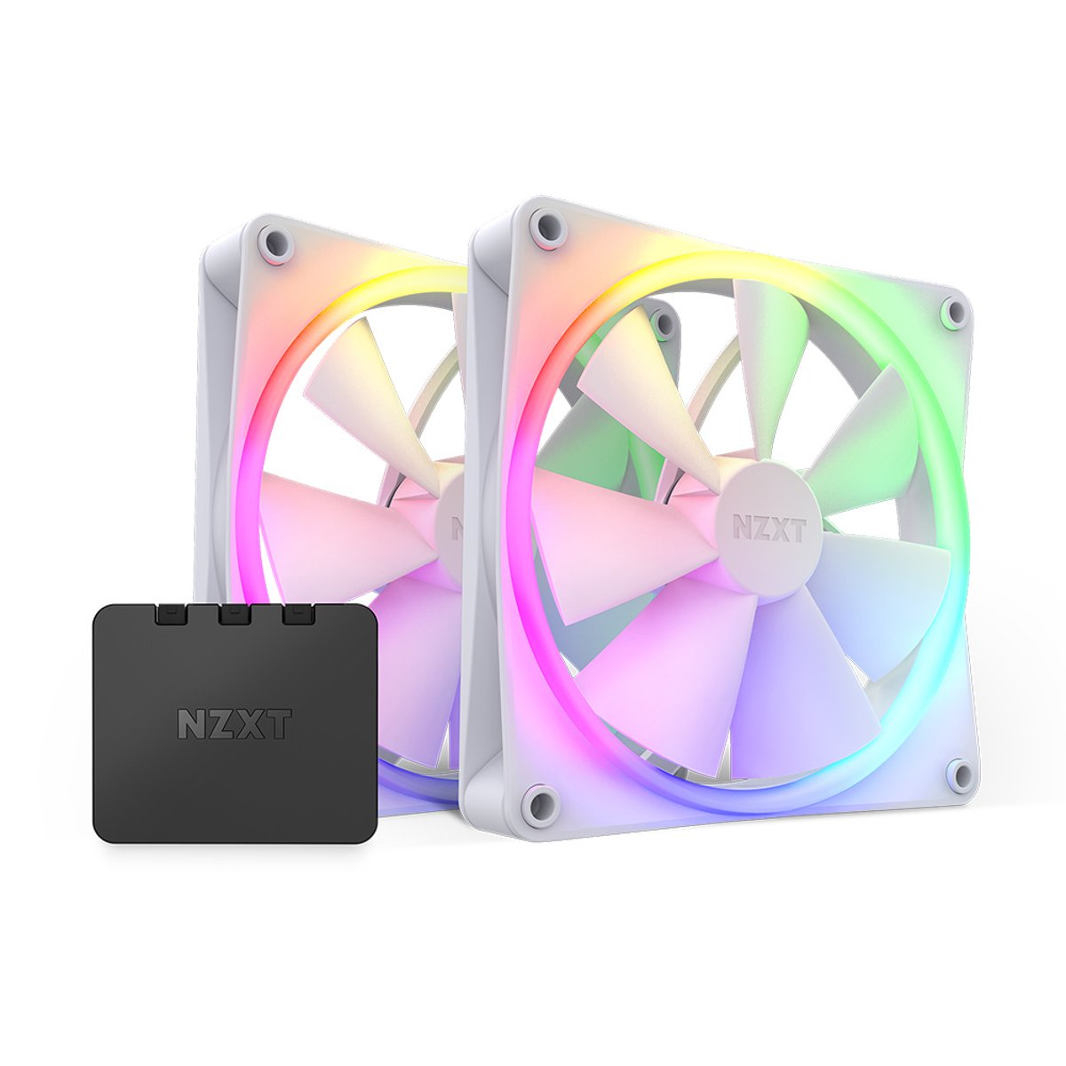 NZXT F140 RGB 140mm Starter Kit 風扇及控制器(白色 - 兩件裝)