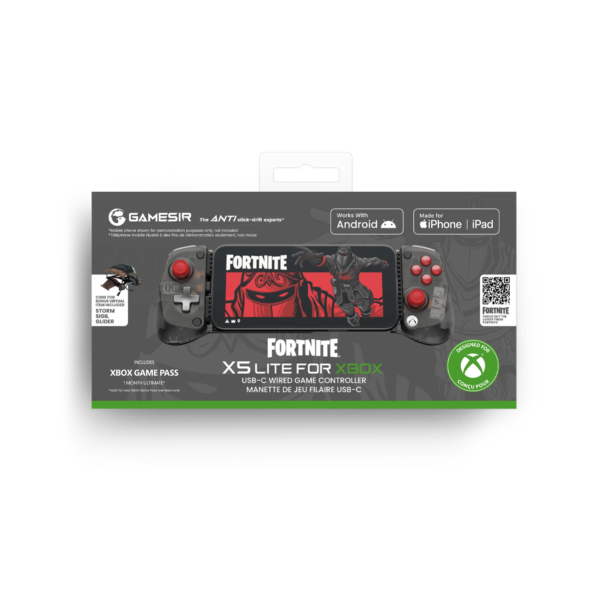 GameSir X5 Lite XBOX Fortnite Edition 拉伸手機控制器(Black Knight)