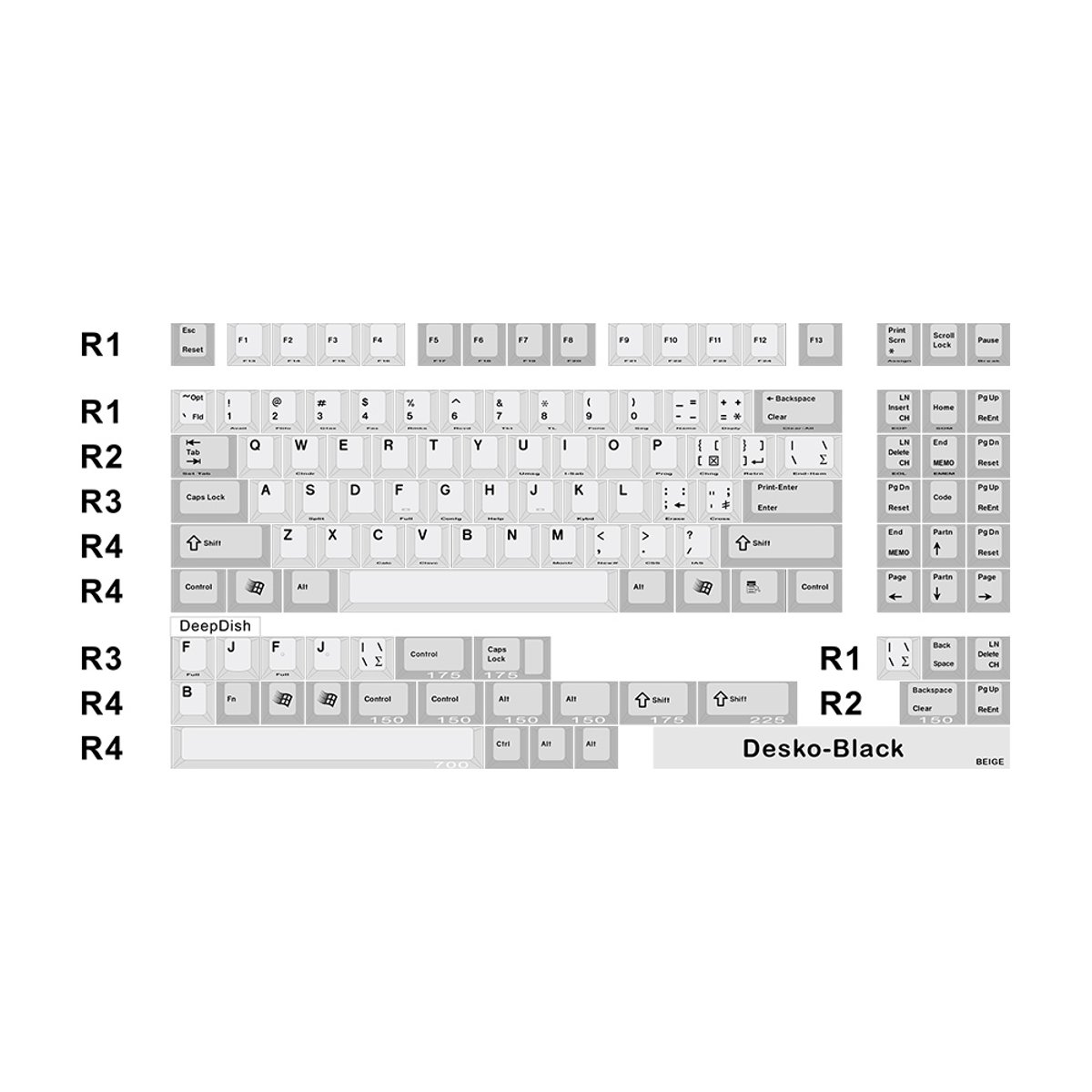 Hammer-CRP PBT鍵帽組合(R5_Beige_Fullset_DeskoBlack)