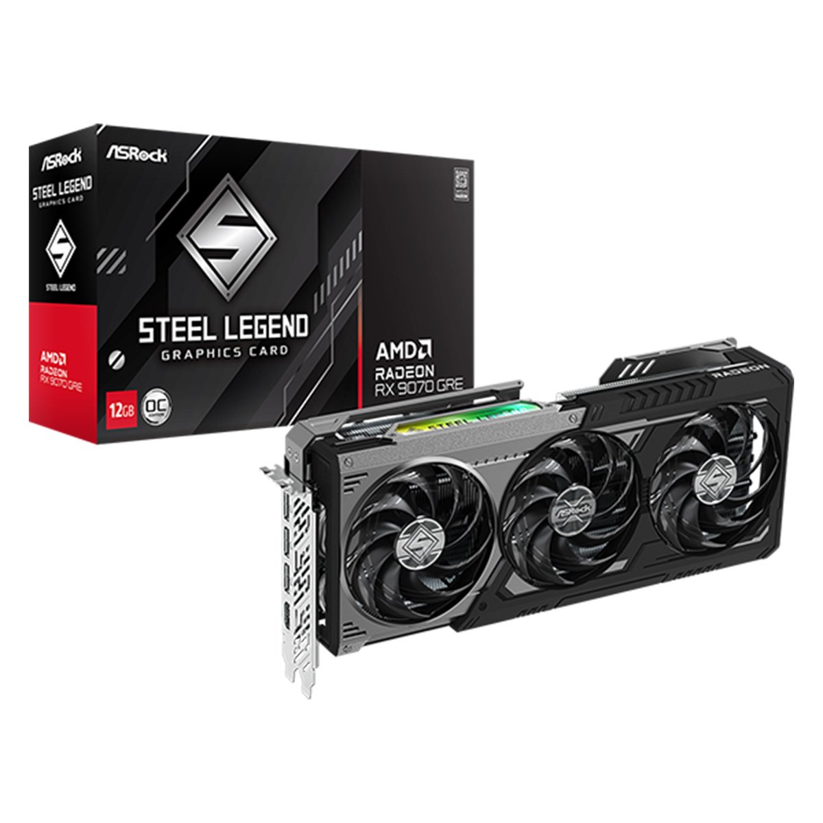 ASRock AMD Radeon RX9070 GRE Steel Legend Dark 12GB OC GDDR6 顯示卡