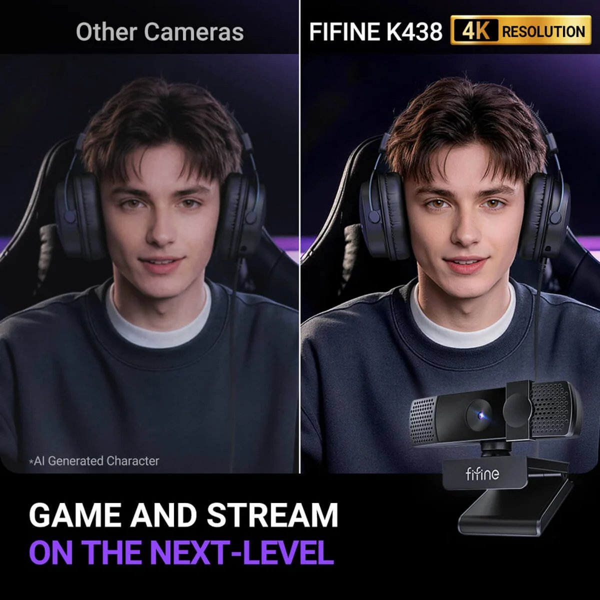 FIFINE K438 4K USB Webcam 網路攝影機