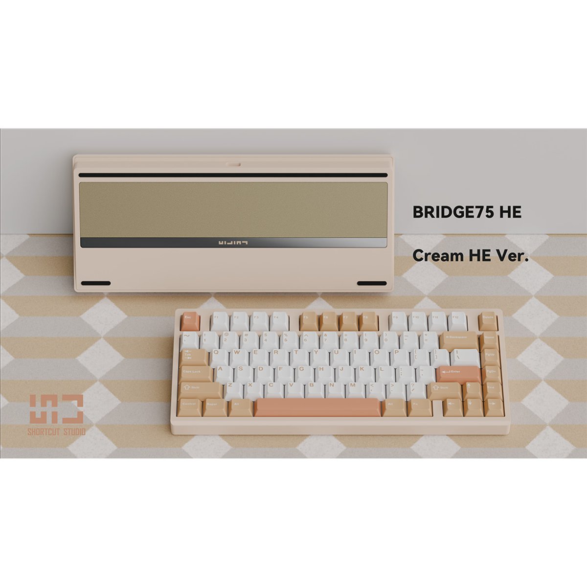 ShortCut Studio Bridge 75 HE 有線磁軸遊戲鍵盤(噴塗奶白)