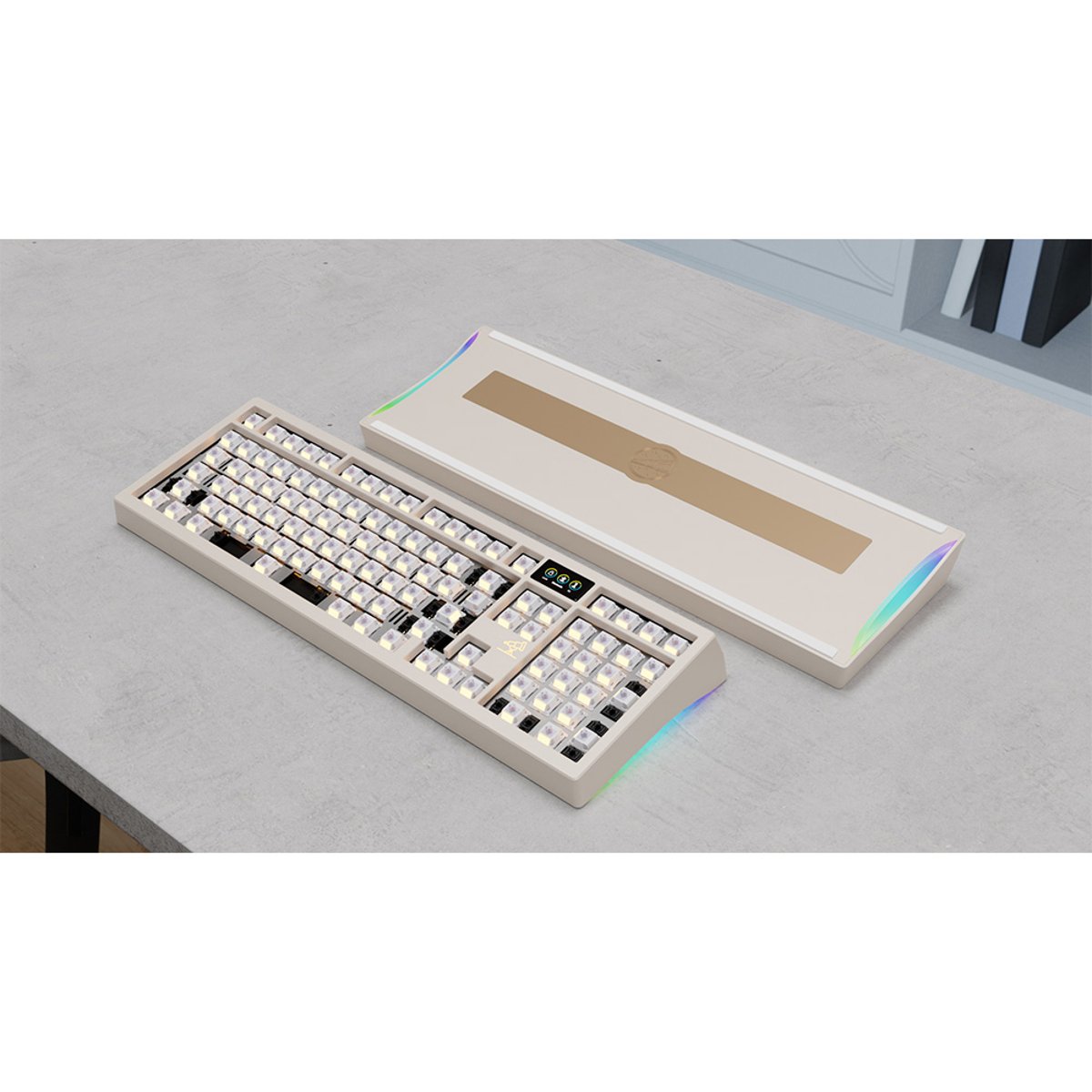 [預組裝無鍵帽成品] Meletrix Zoom98 EE 客製化鍵盤半成品(奶茶棕噴塗外殼、E-White配重-WS MORANDI SWITCH)