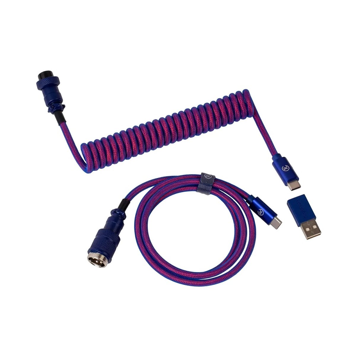 Keychron 優質編織USB-C捲線 (Cab-1)(紫色-垂直插頭)