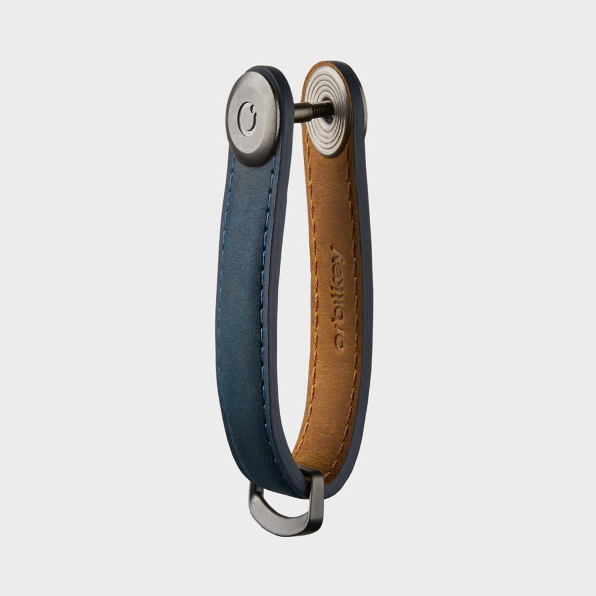 Orbitkey Crazy Horse Key Organiser 瘋馬皮鎖匙收納帶(海軍藍-紅線)