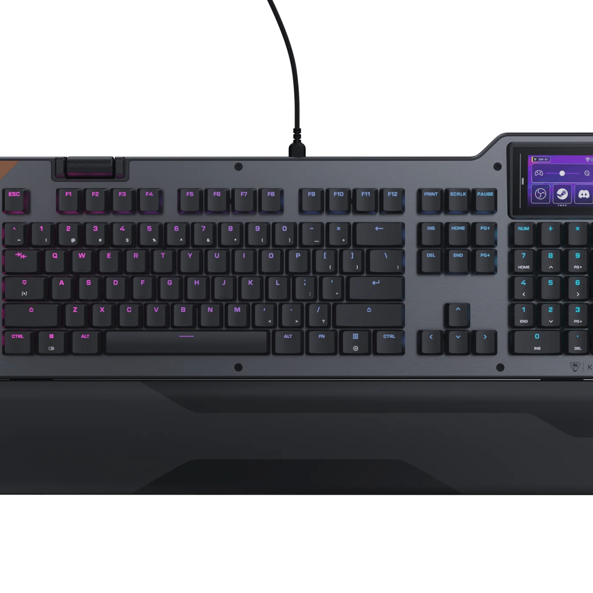 Turtle Beach Command Series KB5 全尺寸有線遊戲鍵盤(2.4 吋觸控螢幕)(黑色)