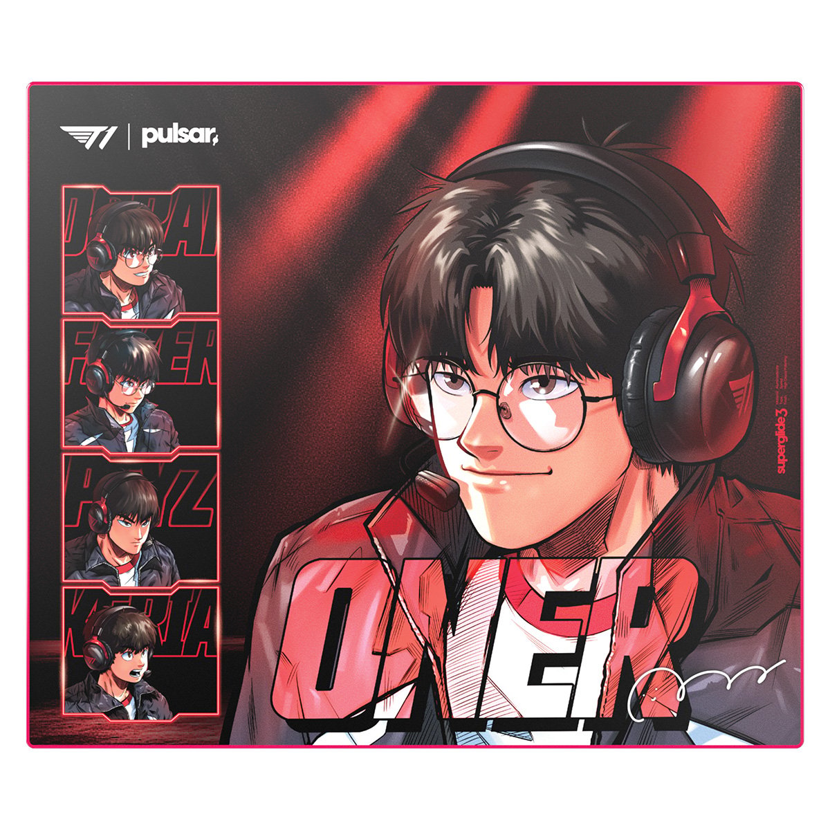 Pulsar ✕ T1 聯名版 Superglide V3 玻璃滑鼠墊(IN THE GAME - ONER-XL)