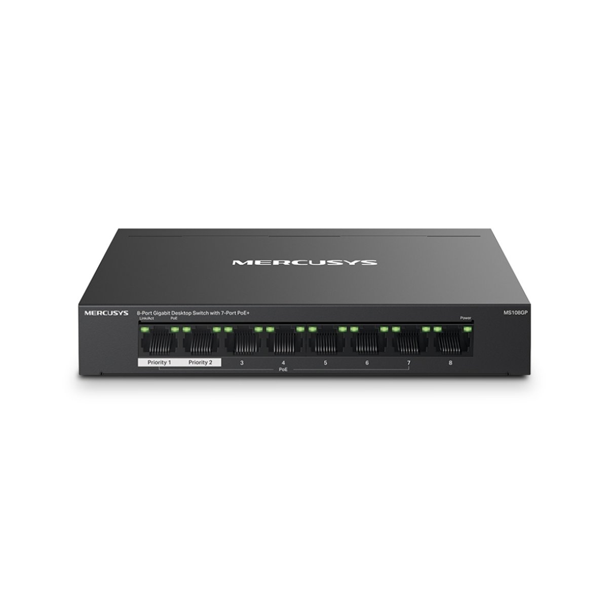 MERCUSYS MS108GP 8 Gigabit 埠桌上型交換器(具備7埠PoE+)