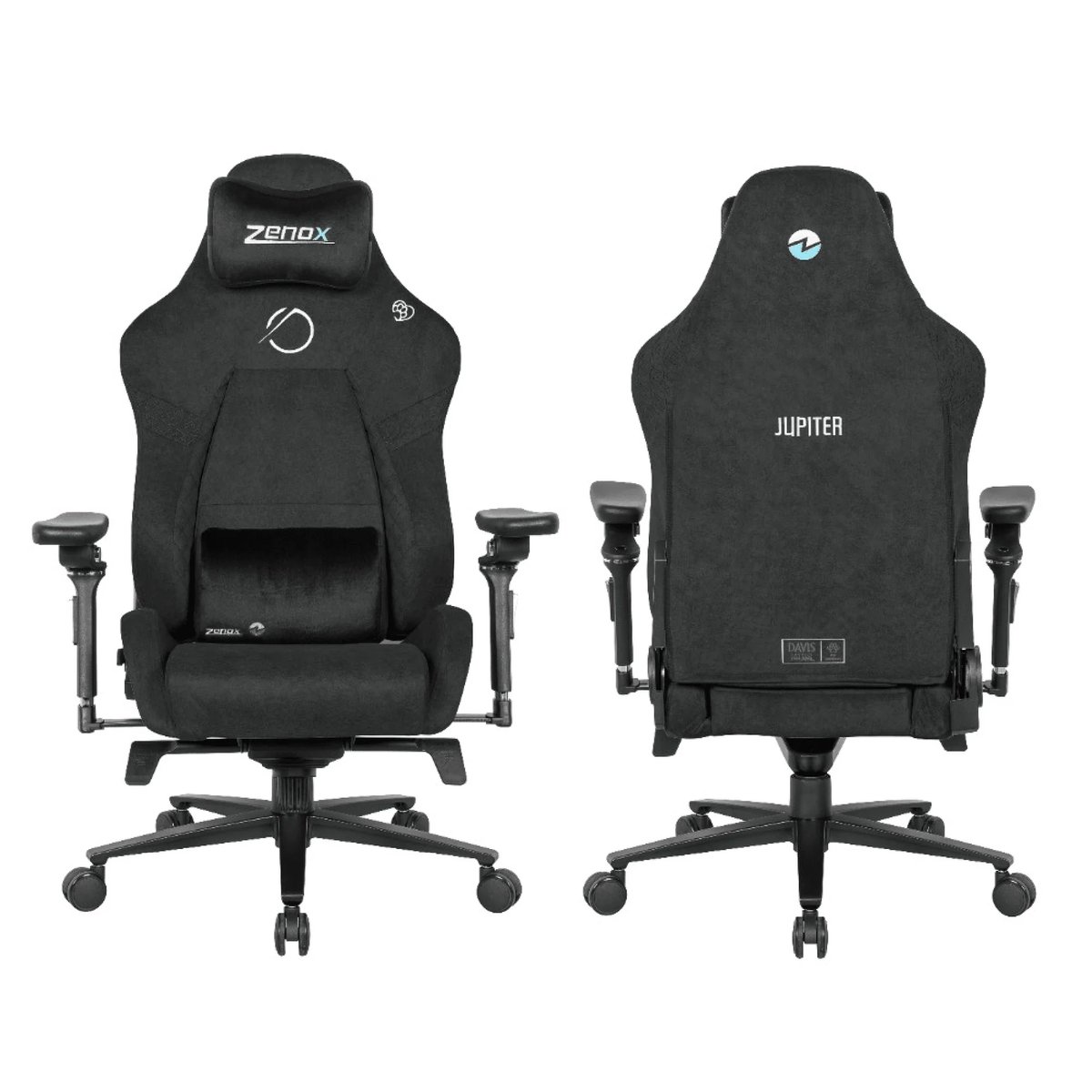C256E Zenox Jupiter MK-2 人體工學高背電競椅(5D 扶手)(Davis Fabrics/Mamba Black)