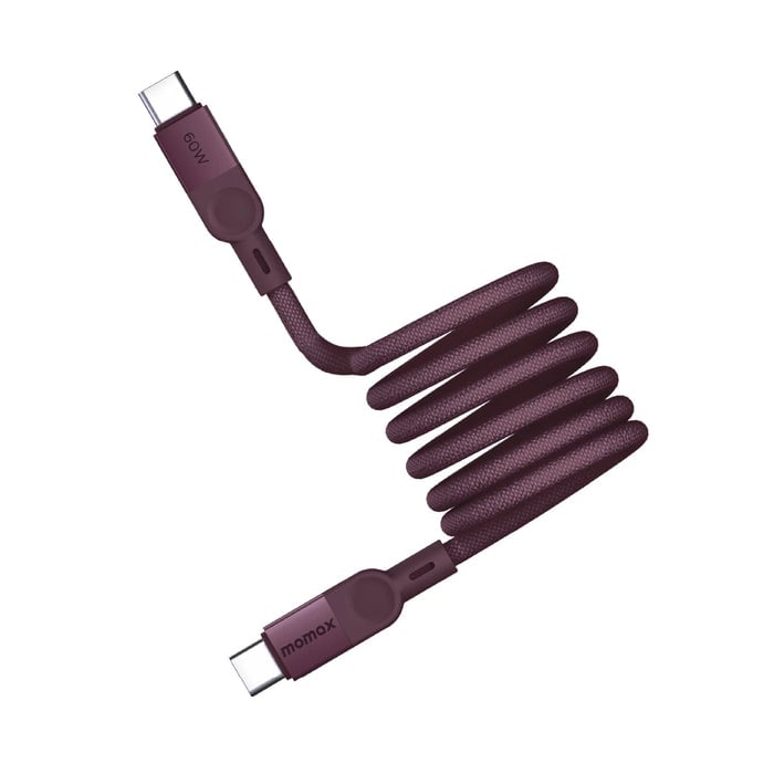 MOMAX Mag.Link 60W USB-C to USB-C 1m 磁吸連接線(暮櫻紅)