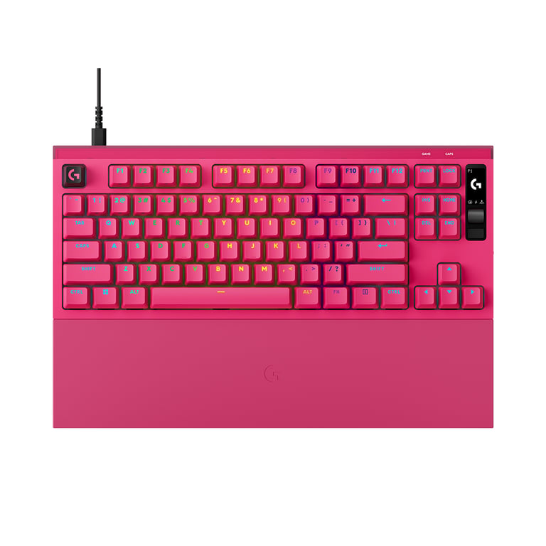 Logitech G PRO X2 RAPID 磁軸類比有線電競鍵盤(桃紅色)