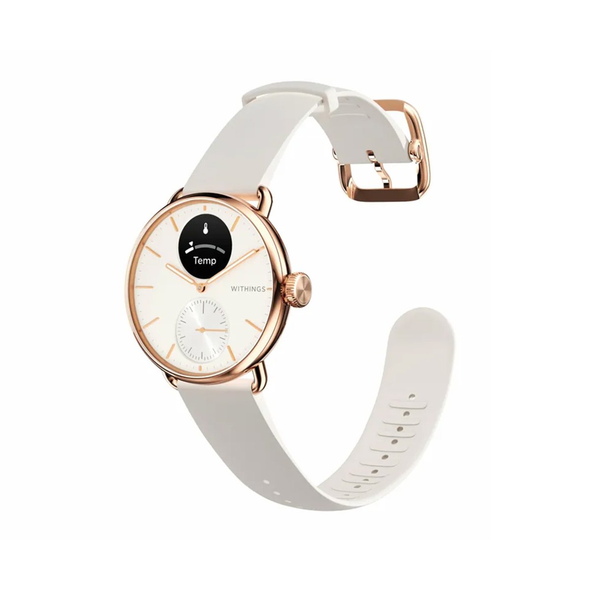 Withings ScanWatch 2 混合指針式智能手錶(RoseGold White-玫瑰金白-38mm)