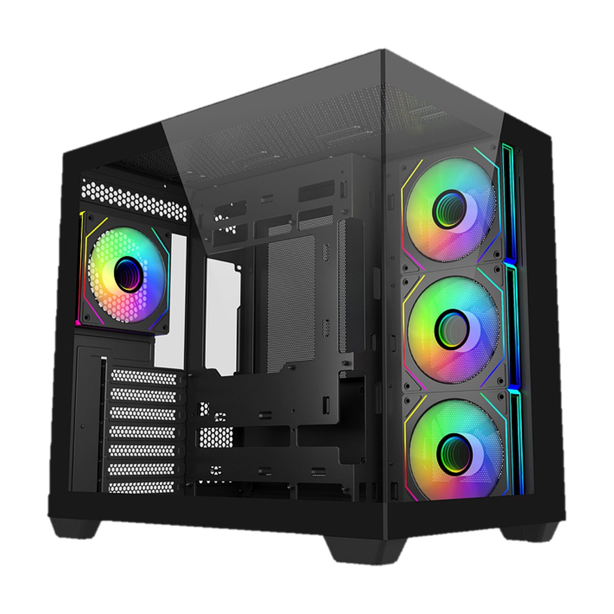 Cooler Master Elite 681 ATX 全景機箱 (預裝4把ARGB風扇)(黑色)