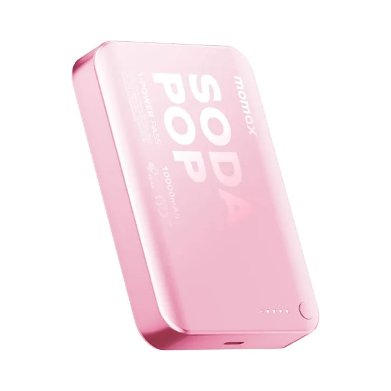 MOMAX 1-POWER PASS 10000mAh磁吸流動電源(IP166)(粉紅色)