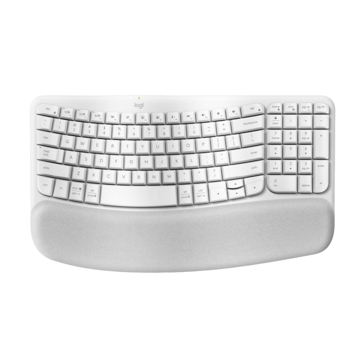 Logitech Wave Keys 人體工學鍵盤(珍珠白)