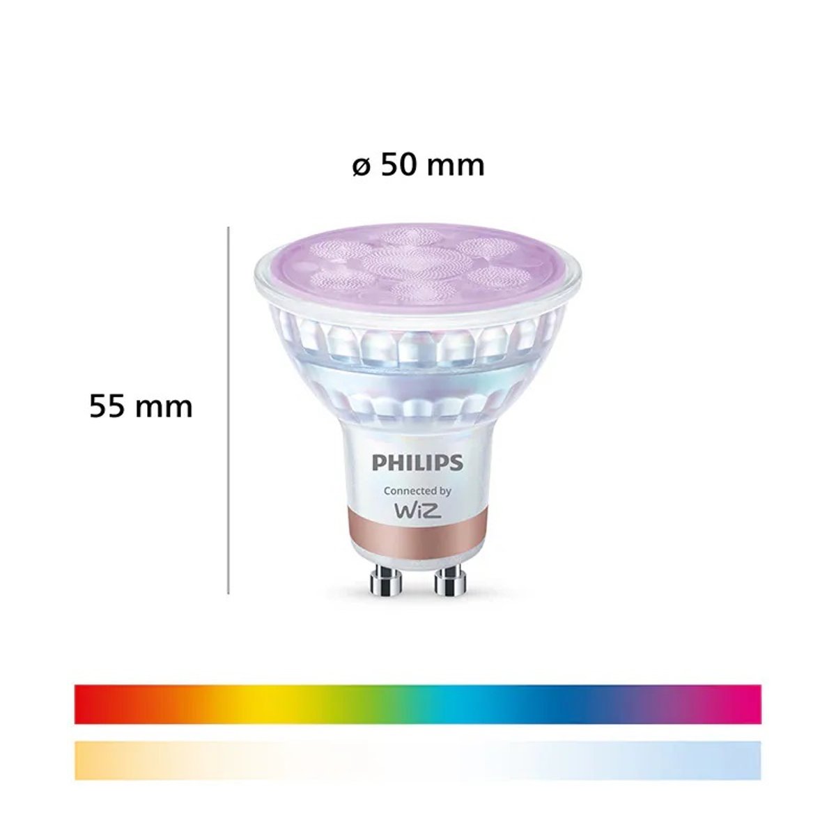 Philips Smart LED 4.7W GU10 GLASS WiZ 彩光+冷暖白光智能射燈
