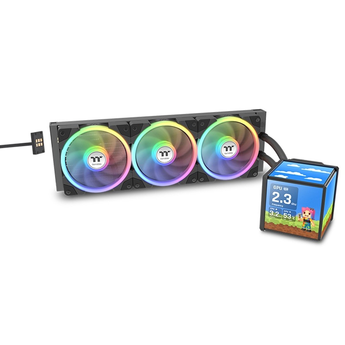 Thermaltake MINECUBE 360 Ultra ARGB 聯名版一體式水冷散熱器(我的世界-黑色)