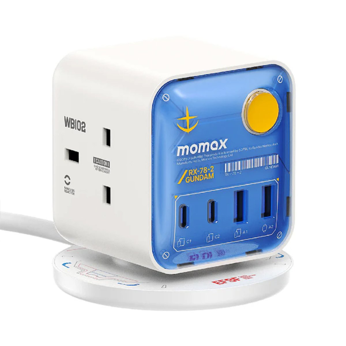 MOMAX 1-Charge Work Flow PD30W 2A2C 3位拖板(US20)(高達-白)