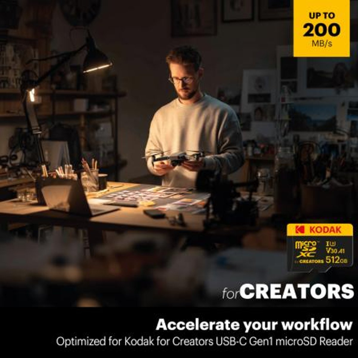 Kodak 柯達 V30 Creator系列 Class 10 UHS I U3 (with adaptor) microSD 記憶卡(256GB)