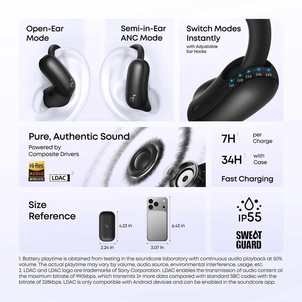 Anker Soundcore AeroFit 2 Pro 開放式氣導運動無線藍牙耳機 (A3875)(黑色)