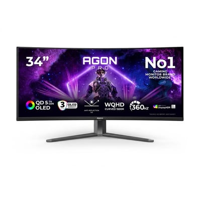 AOC AGON AGP346UCSD 34吋(21:9) 2K WQHD 360Hz Penta Tandem QD-OLED 1800R曲面電競顯示器