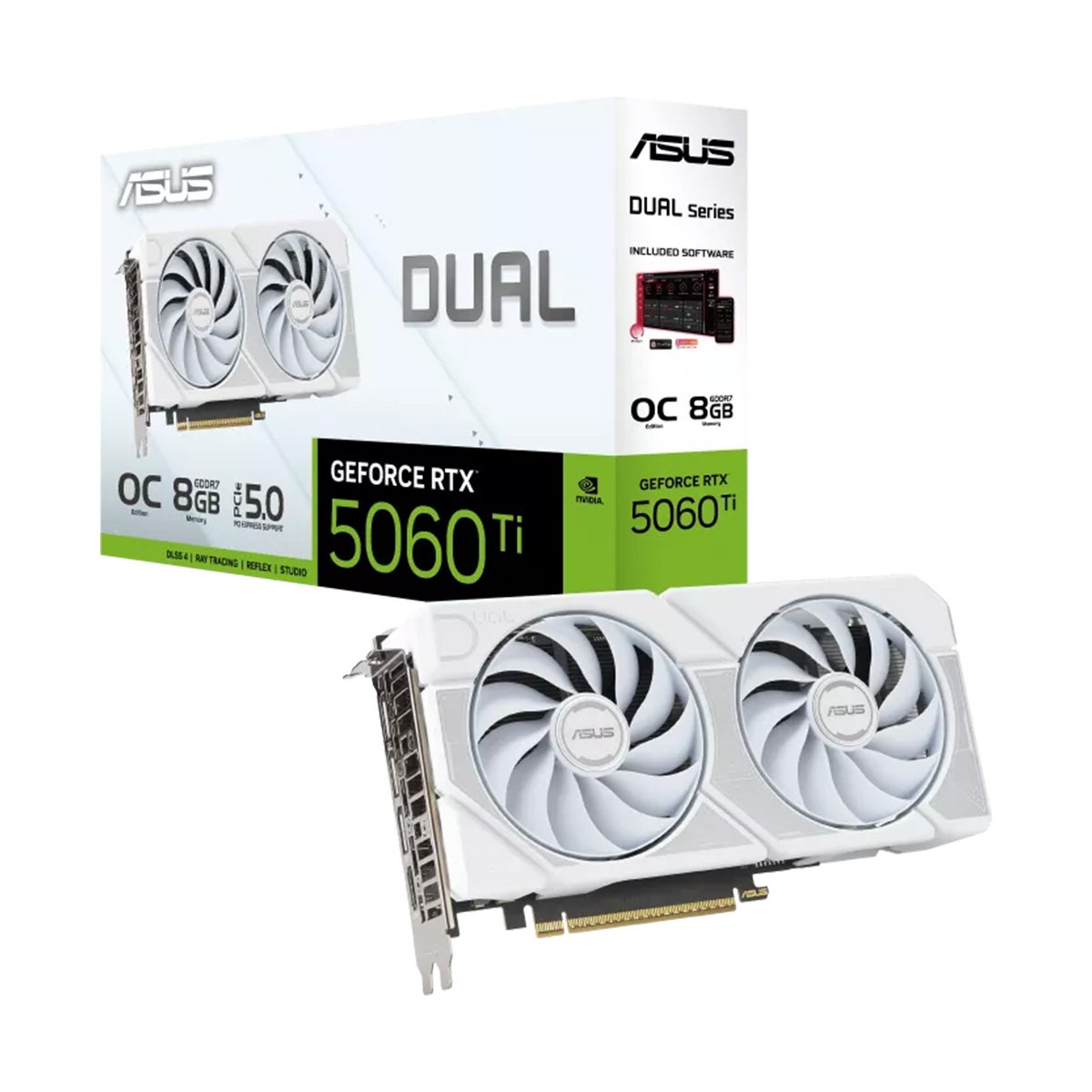 ASUS Dual GeForce RTX5060Ti 8GB GDDR7 White OC Edition 顯示卡(DUAL-RTX5060TI-O8G-WHITE)