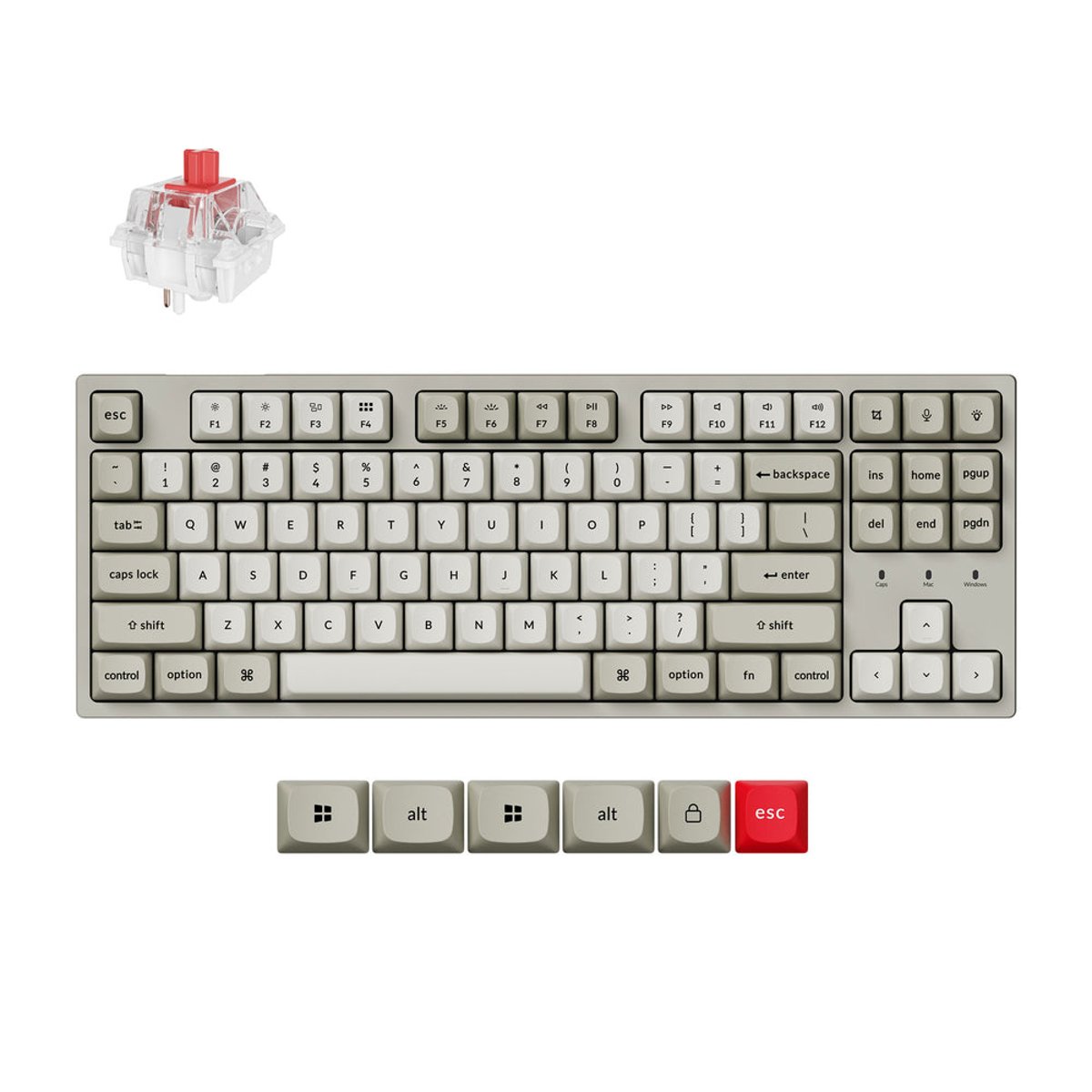 Keychron C1 Pro 8K (C1PX-M1) RGB背光 機械鍵盤(超級紅軸)