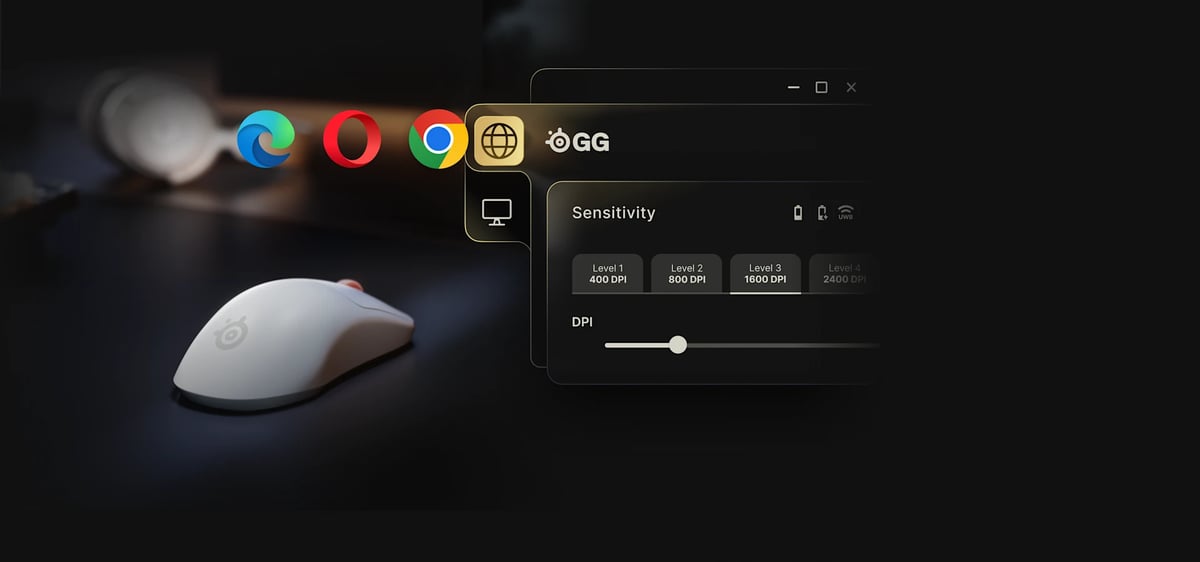 SteelSeries Sensei Pro 的 GG Web 靈敏度設定畫面
