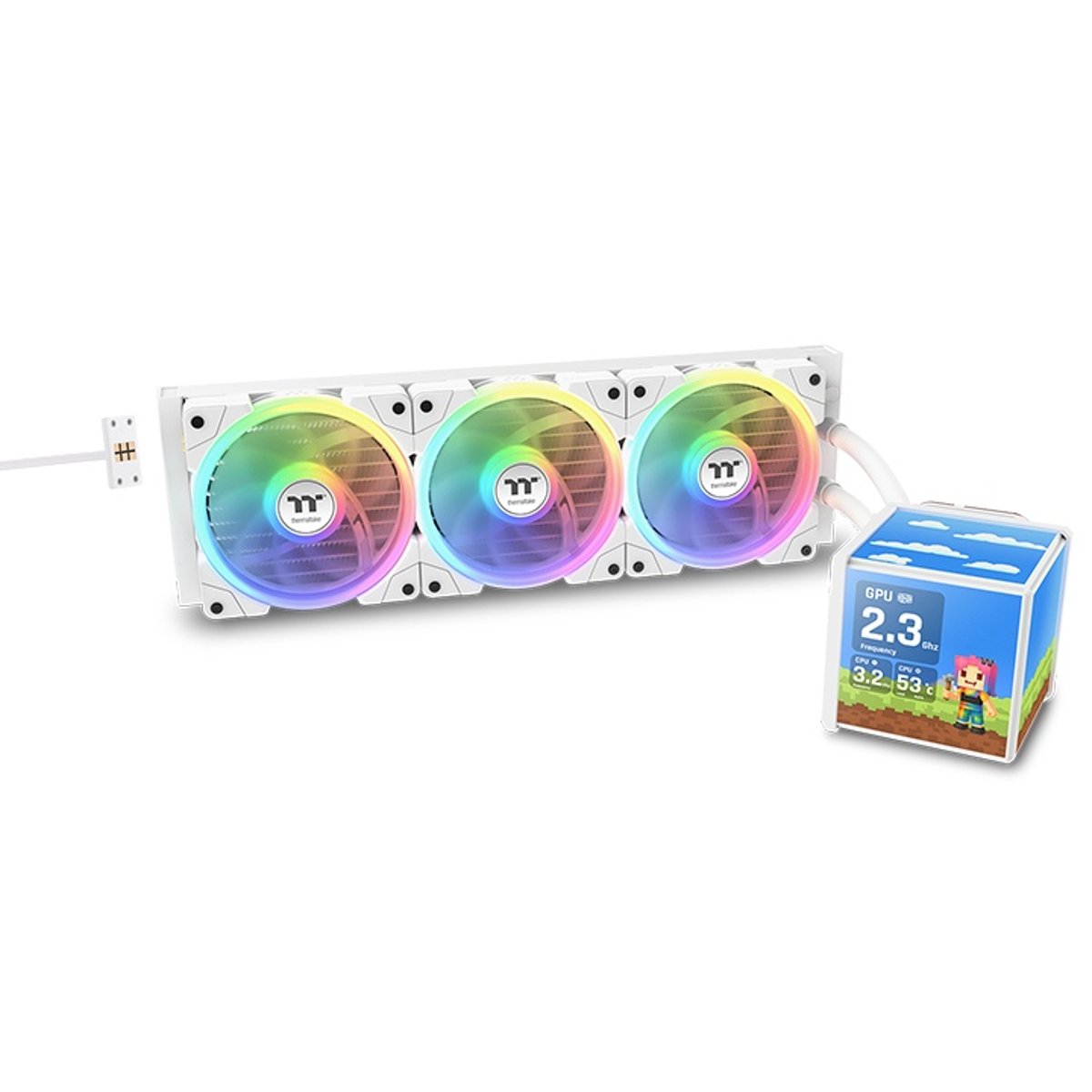 Thermaltake MINECUBE 360 Ultra ARGB 聯名版一體式水冷散熱器(我的世界-白色)