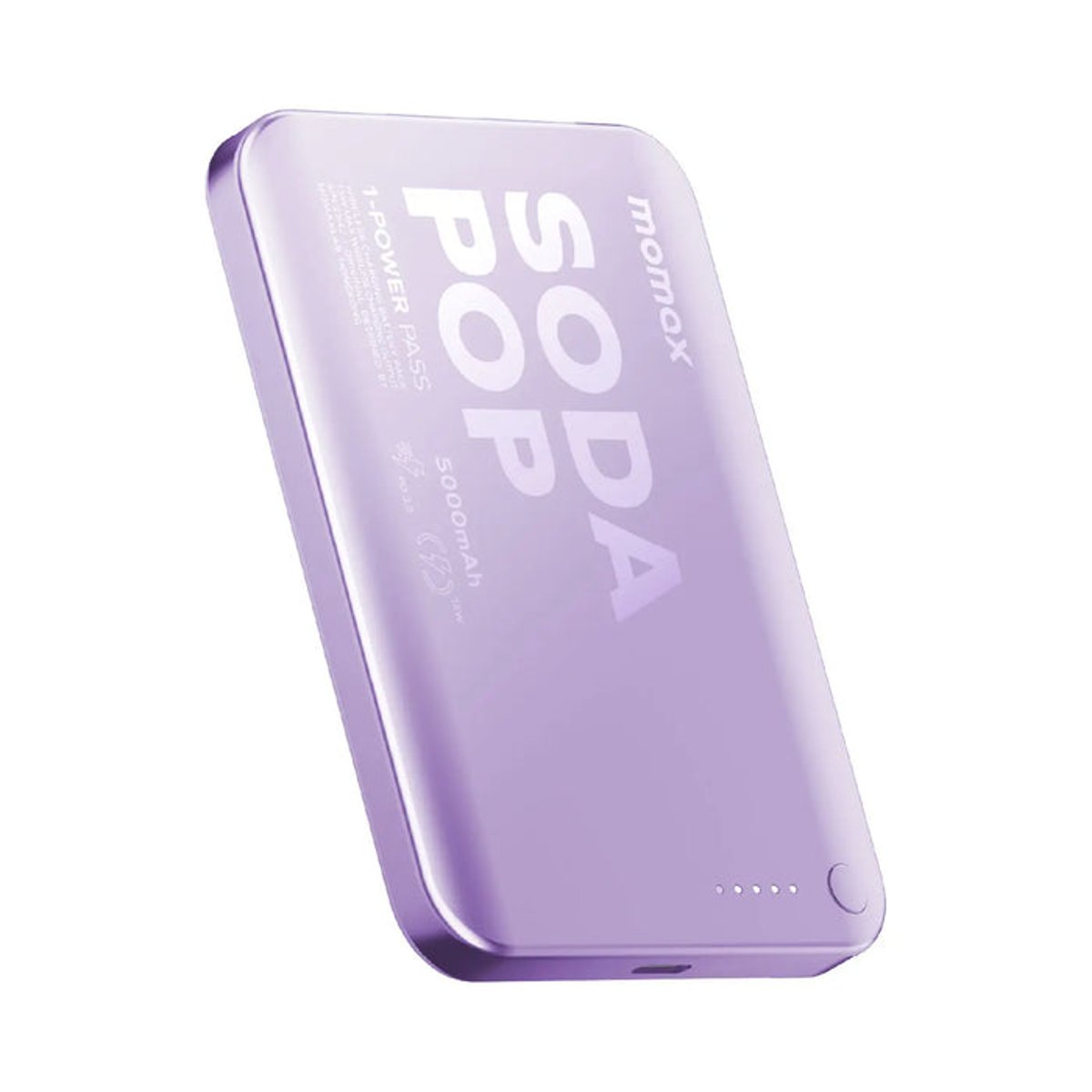 MOMAX 1-POWER PASS 5000mAh磁吸流動電源(IP165)(紫色)