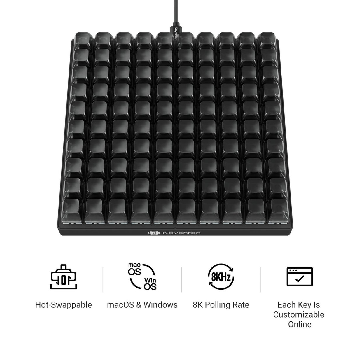 Keychron C100 8KHz 巨型自訂熱插拔巨集鍵盤(100鍵)