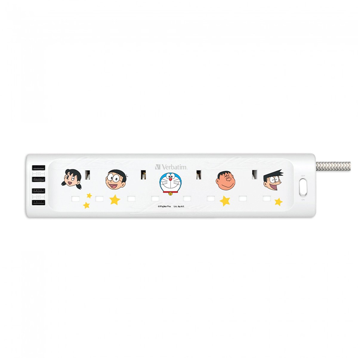 動漫工房 Sanrio Characters 四個插孔+四個USB口 拖板(Doraemon 2)