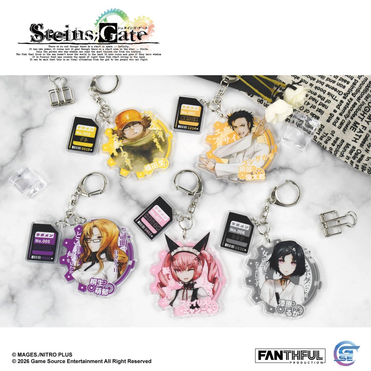 Fanthful《命運石之門》STEINS;GATE 壓克力掛件盲盒(整盒10款)