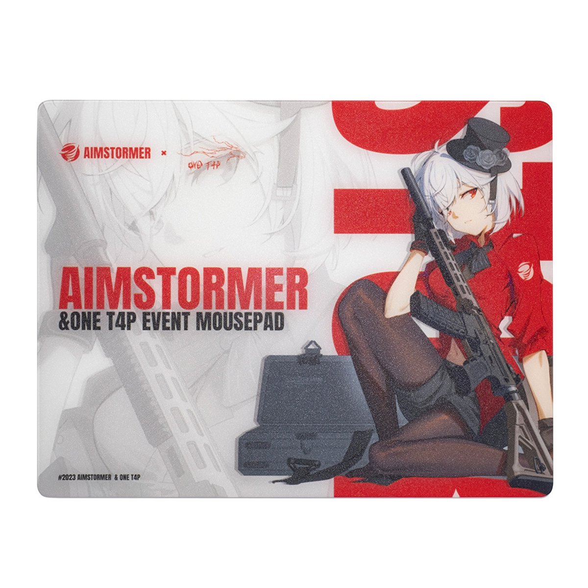 Dream Gamer x Aimstormer 雷 速度型玻璃滑鼠墊(白-500x400)
