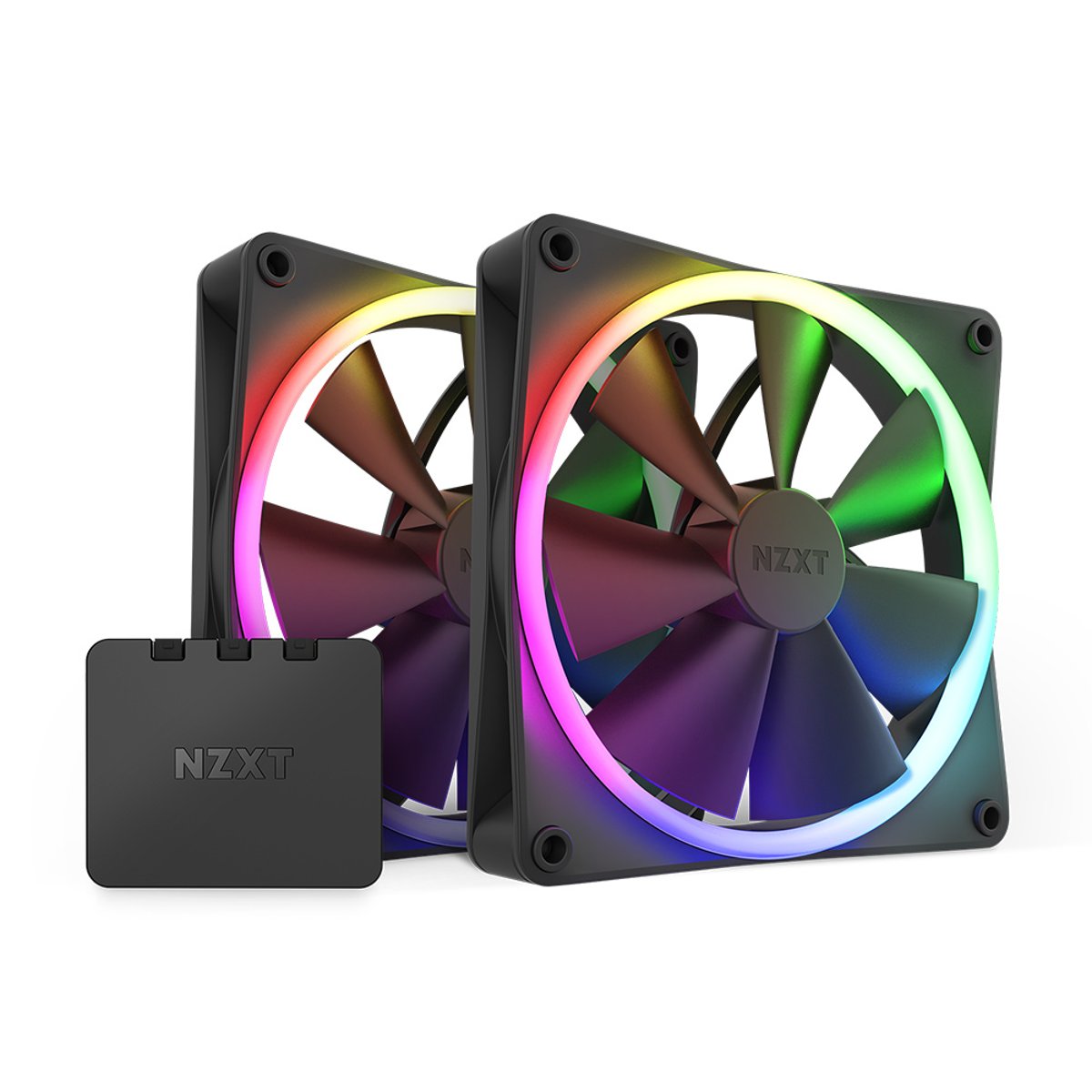 NZXT F140 RGB 140mm Starter Kit 風扇及控制器(黑色 - 兩件裝)