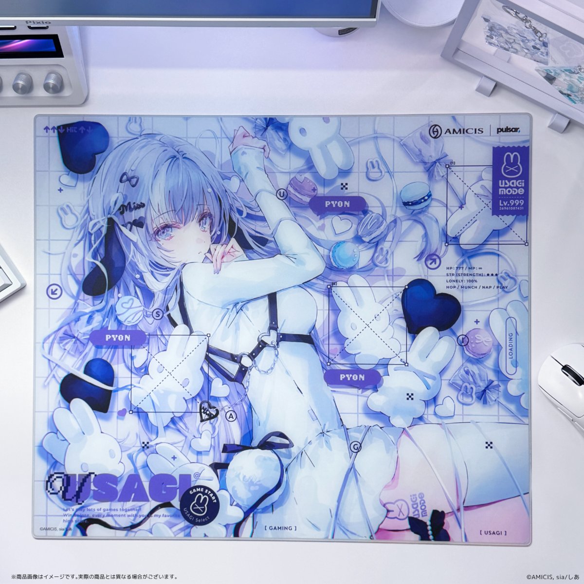 AMICIS ✕ Sia Animarium系列 Superglide V3 玻璃滑鼠墊(Usagi)