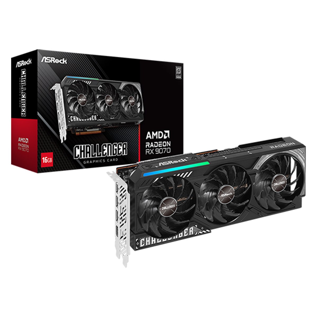 ASRock AMD Radeon RX9070 Challenger 16GB GDDR6 顯示卡