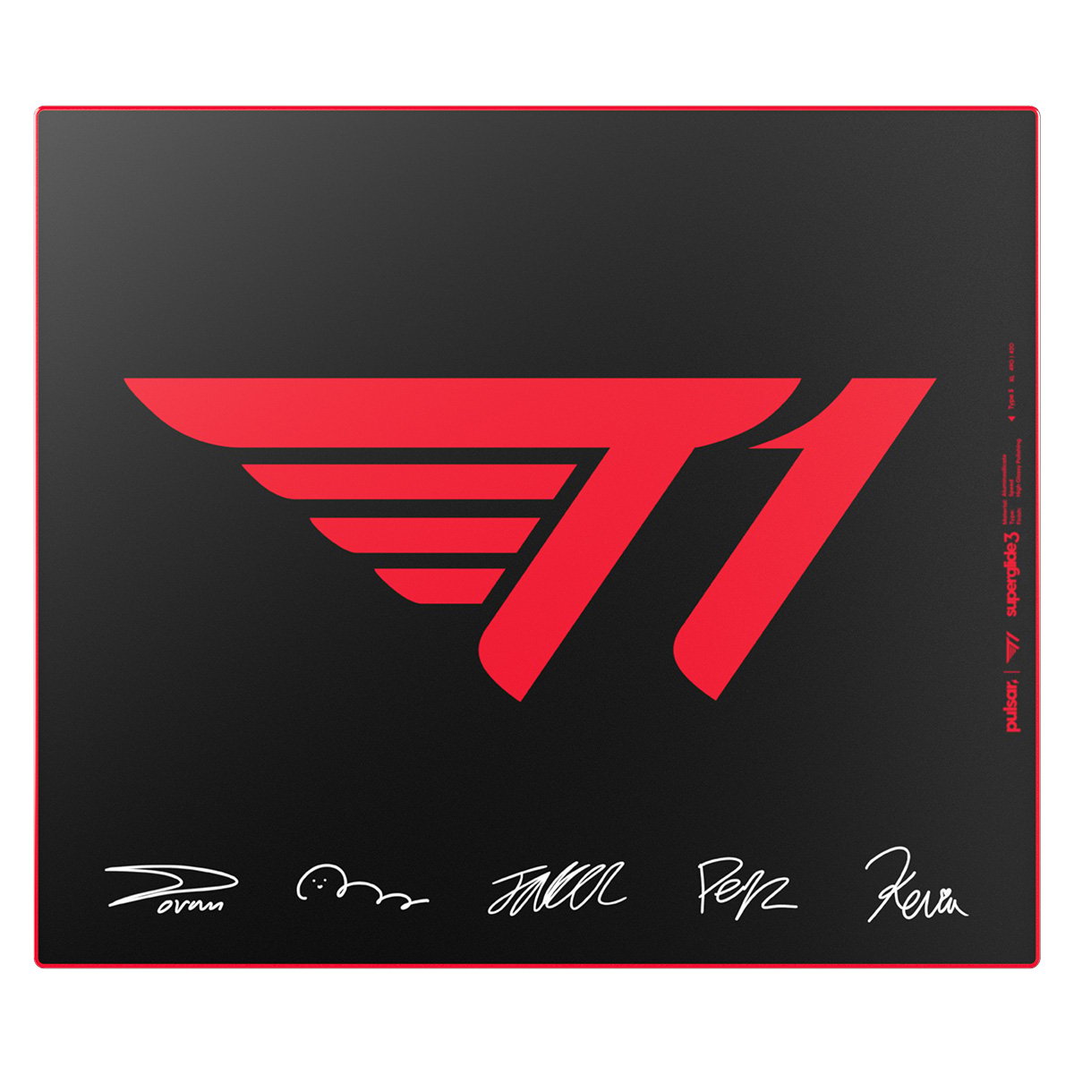Pulsar ✕ T1 聯名版 Superglide V3 玻璃滑鼠墊(T1 Signature Red-XL)