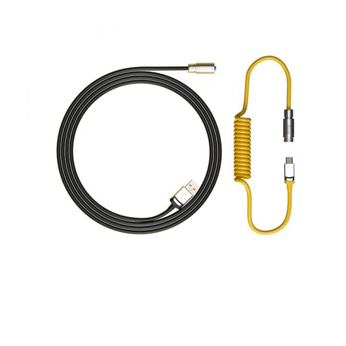 AKKO Custom Coiled Aviator Cable V2 盤繞式USB-C線(BLACK & GOLD)