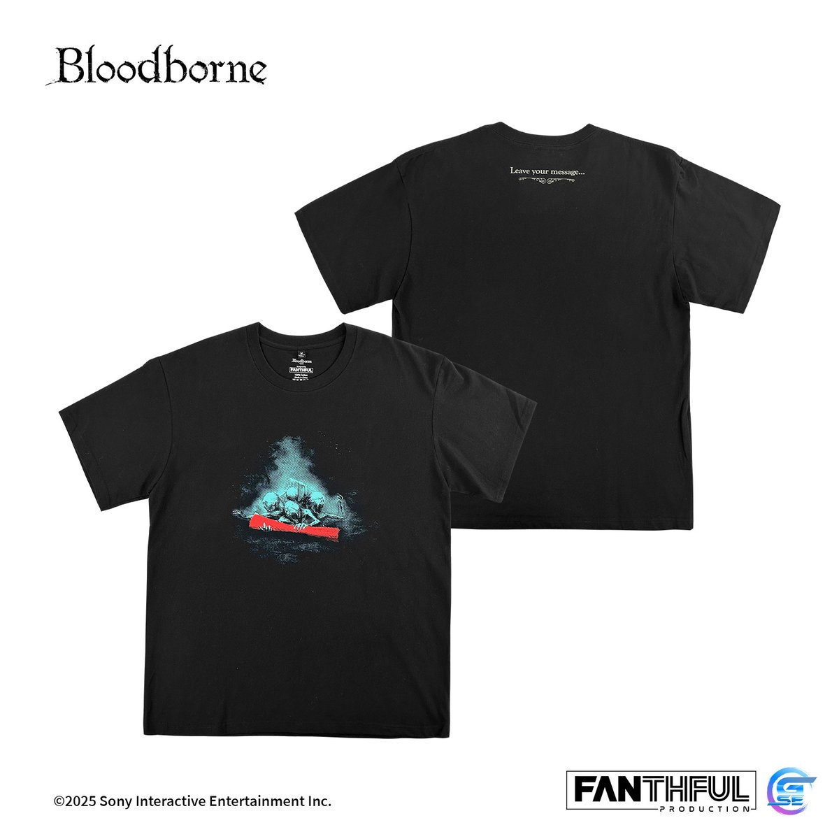 Fanthful《血源詛咒》Bloodbourne 純棉 T-Shirt(信使-XL-黑色)